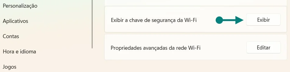 Exibir a Chave de Segurança da Wi-Fi