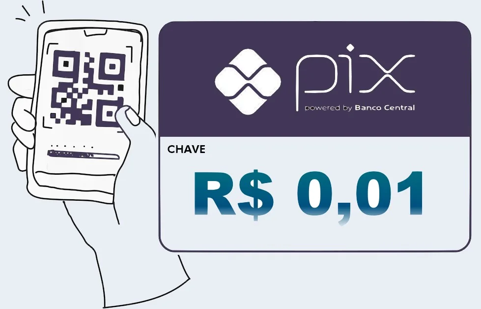 enviando PIX de 1 centavo