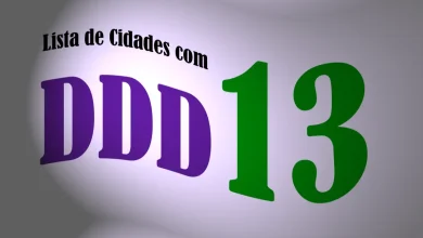 Lista de Cidades com DDD 13