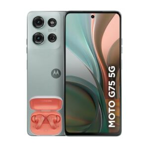 Smartphone Motorola Moto g75 5G + Moto Buds - 256GB 8GB Cinza Vegan Leather