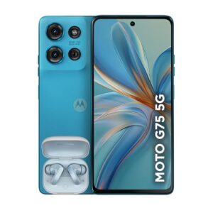 Smartphone Motorola Moto g75 5G + Moto Buds - 256GB 8GB - Azul Vegan Leather