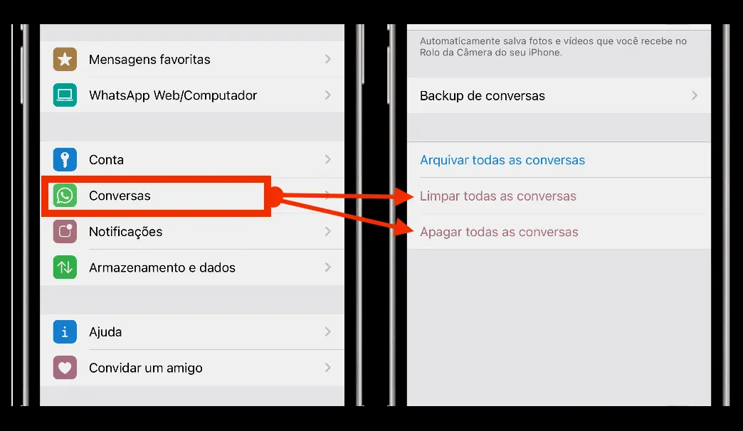 Através das Configurações do iPhone